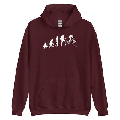 Mountainbike Evolution - (M) - Unisex Hoodie xxx yyy zzz Maroon