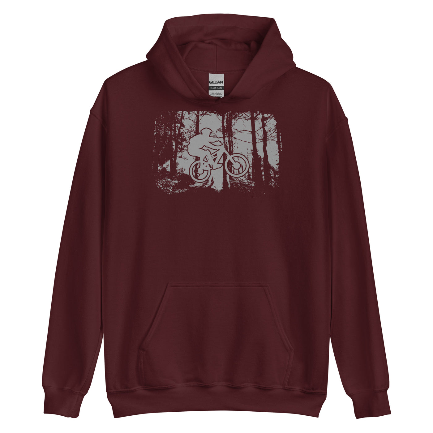 Mountainbiken im Wald - (M) - Unisex Hoodie xxx yyy zzz Maroon