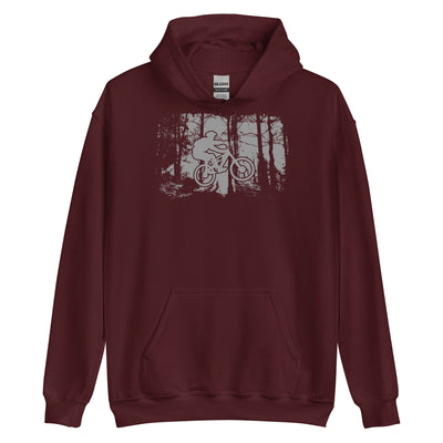 Mountainbiken im Wald - (M) - Unisex Hoodie xxx yyy zzz Maroon