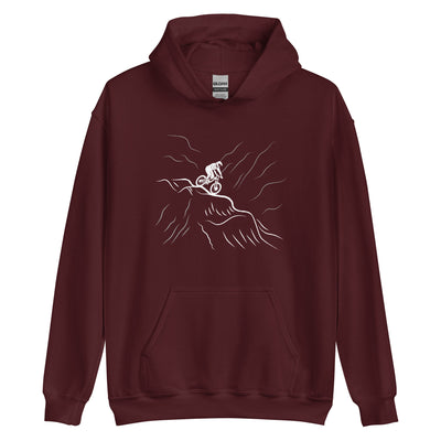 Mountainbiker fährt Downhill 2 - (M) - Unisex Hoodie xxx yyy zzz Maroon