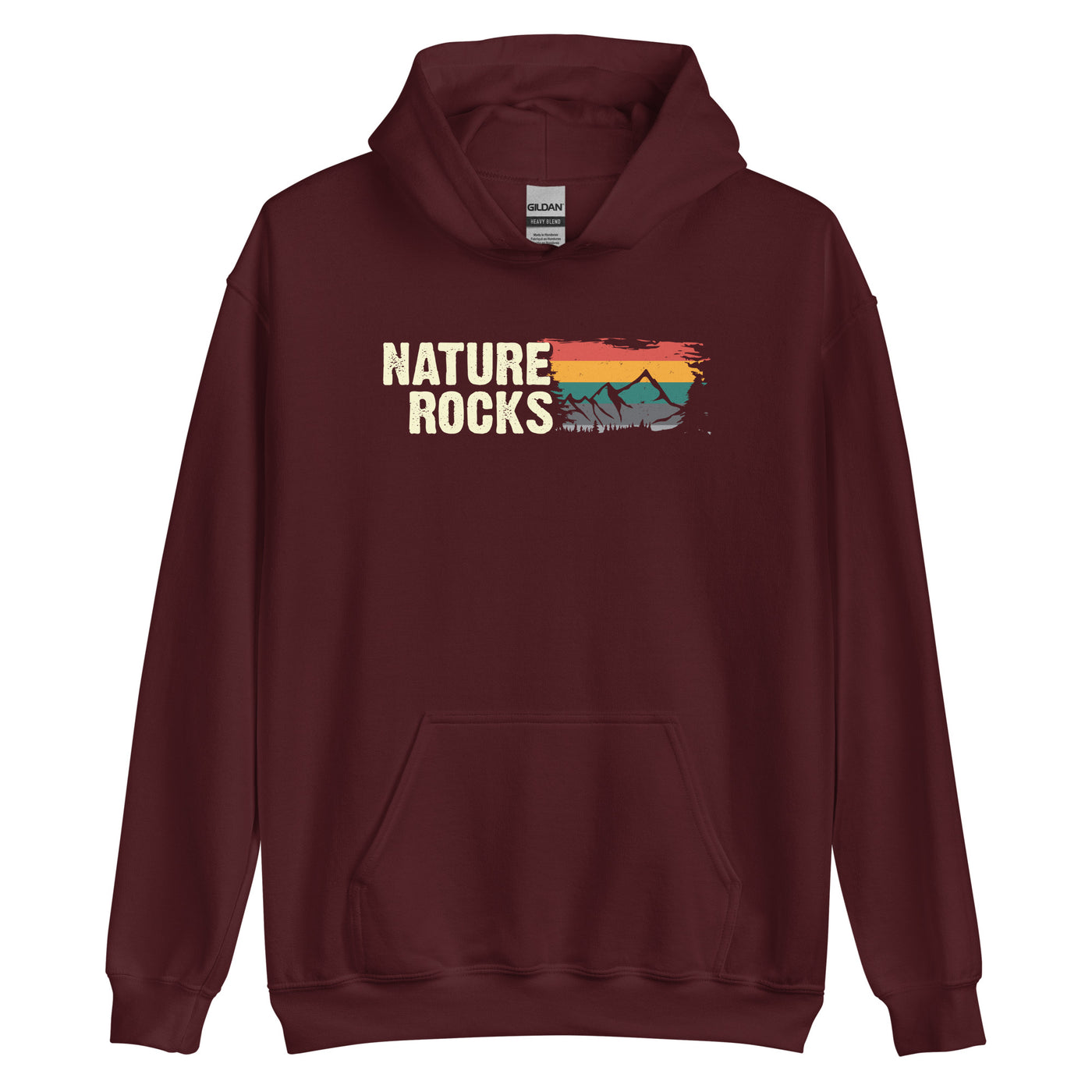 Nature Felsens - Unisex Hoodie berge camping wandern xxx yyy zzz Maroon