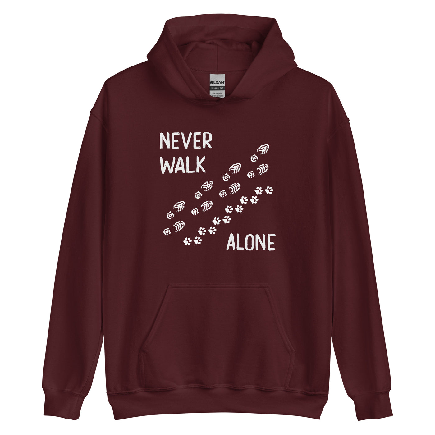 Never walk alone - Unisex Hoodie wandern xxx yyy zzz Maroon