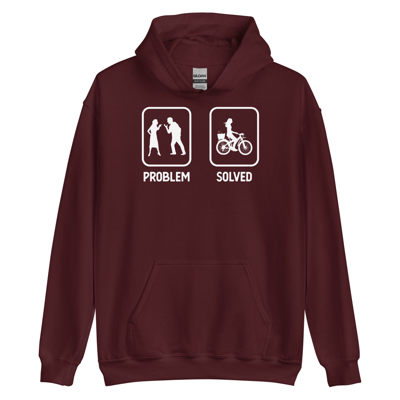 Problem Solved - Frau Radfahren - Unisex Hoodie fahrrad xxx yyy zzz Maroon