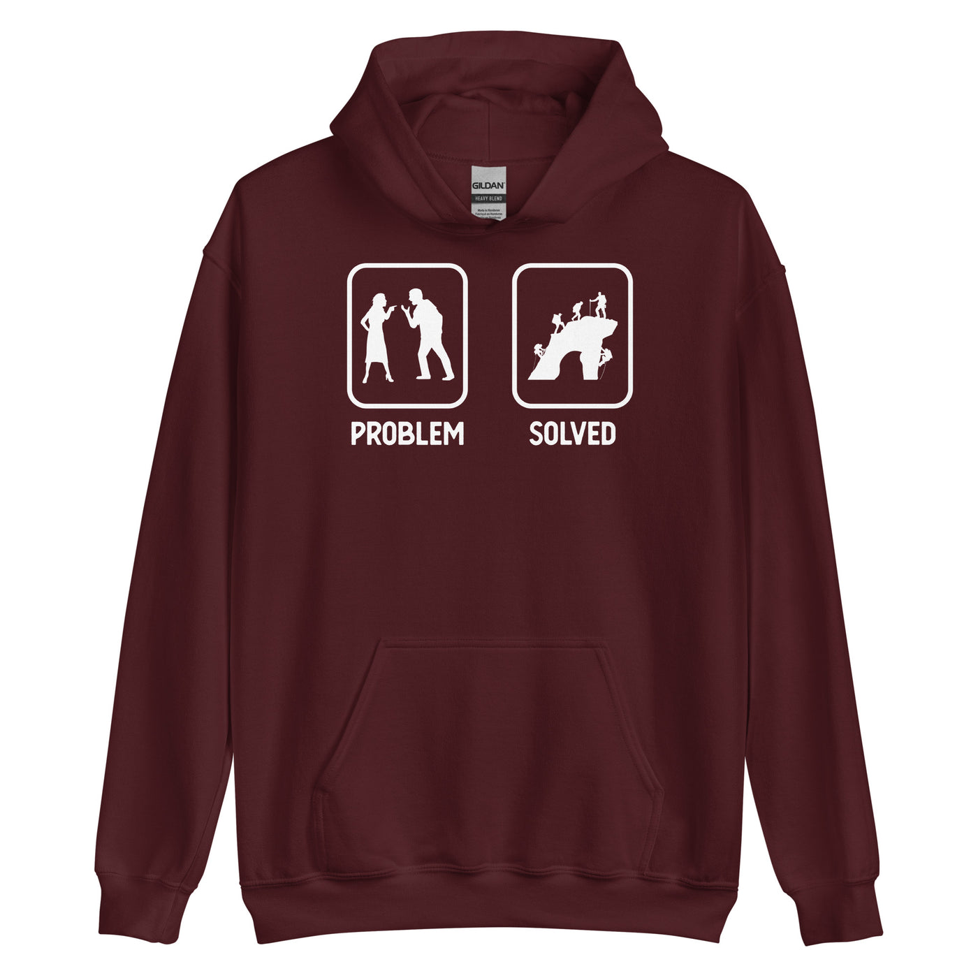 Problem Solved - Mann Klettern - Unisex Hoodie klettern xxx yyy zzz Maroon