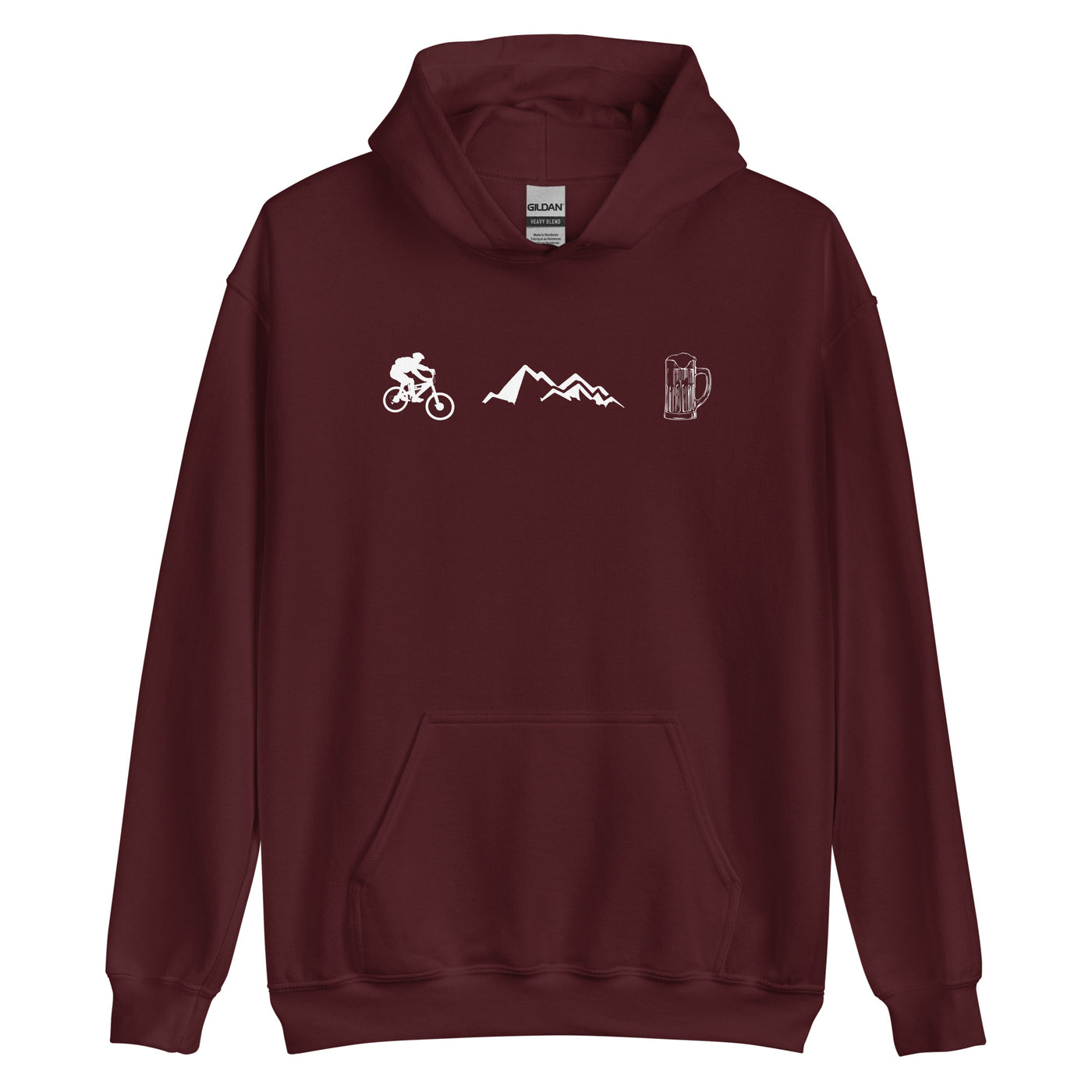 Radfahren, Berge und Bier - Unisex Hoodie fahrrad xxx yyy zzz Maroon