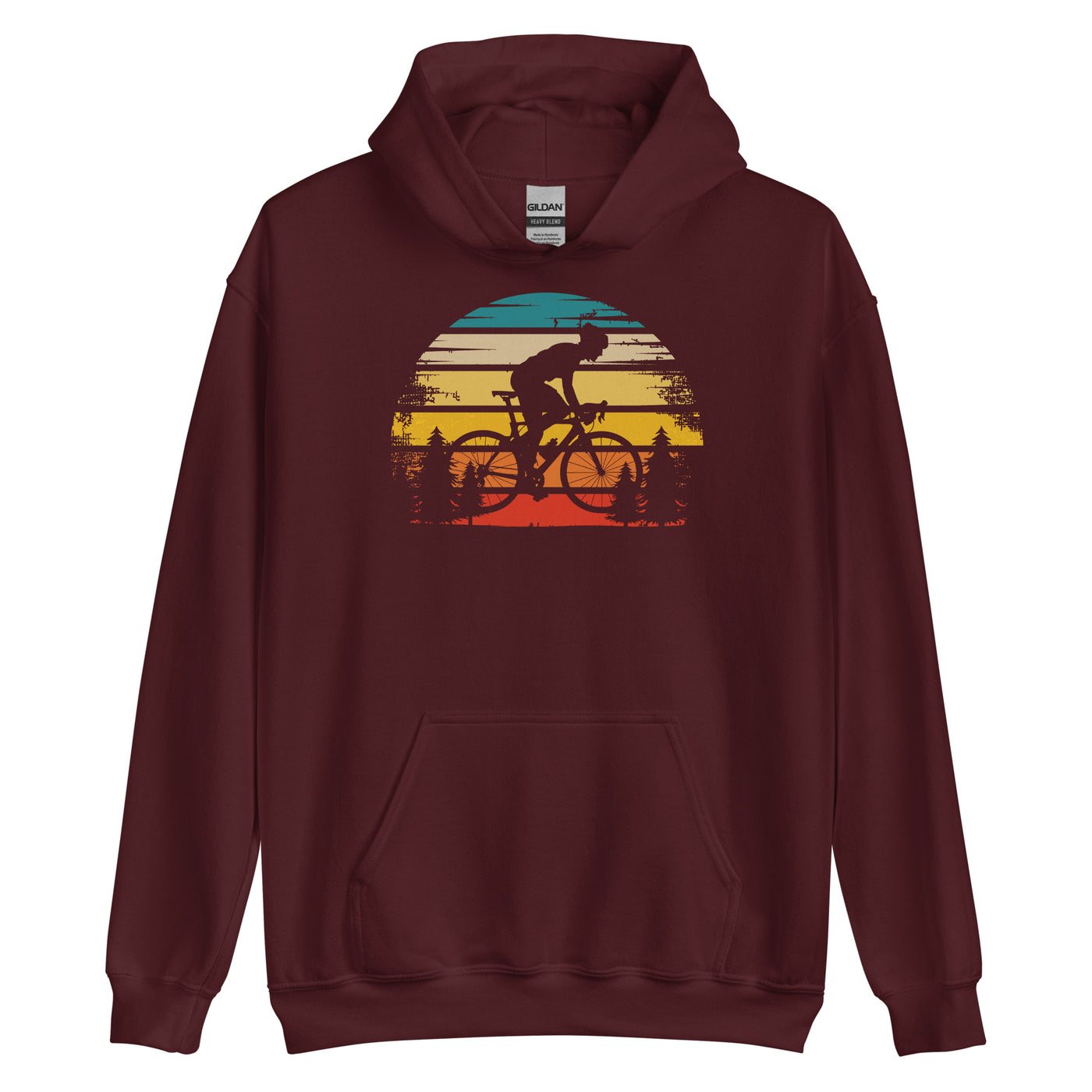 Retro Sonne und Radfahren - Unisex Hoodie fahrrad xxx yyy zzz Maroon