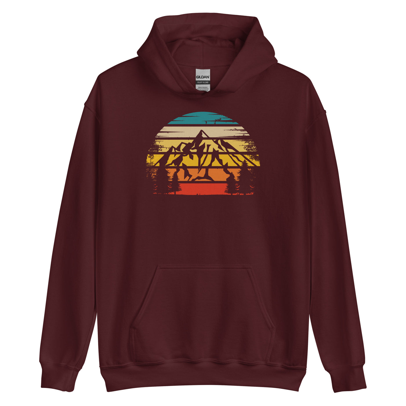 Retro Sonne und Berge - Unisex Hoodie berge xxx yyy zzz Maroon