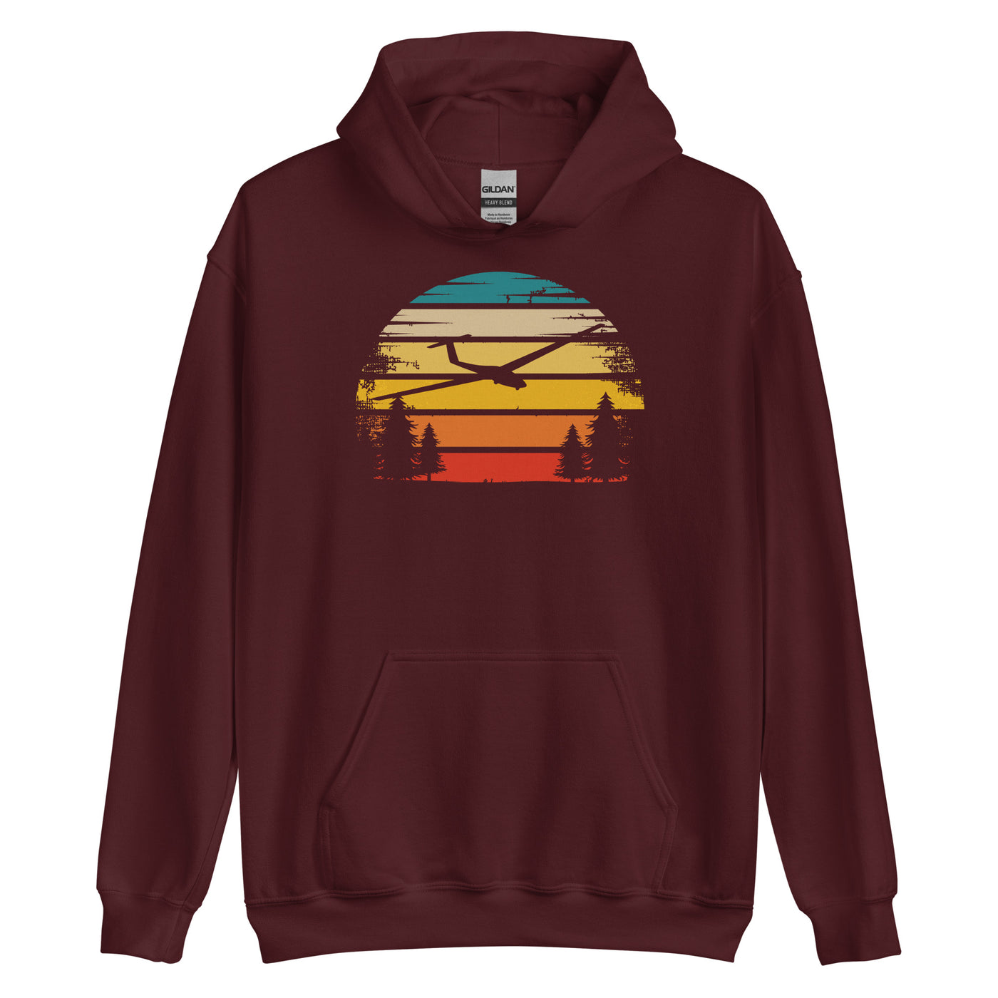 Retro Sonne und Segelflugzeug - Unisex Hoodie berge xxx yyy zzz Maroon