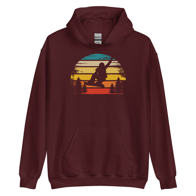 Retro Sonne und Snowboarding - Unisex Hoodie snowboarden xxx yyy zzz Maroon