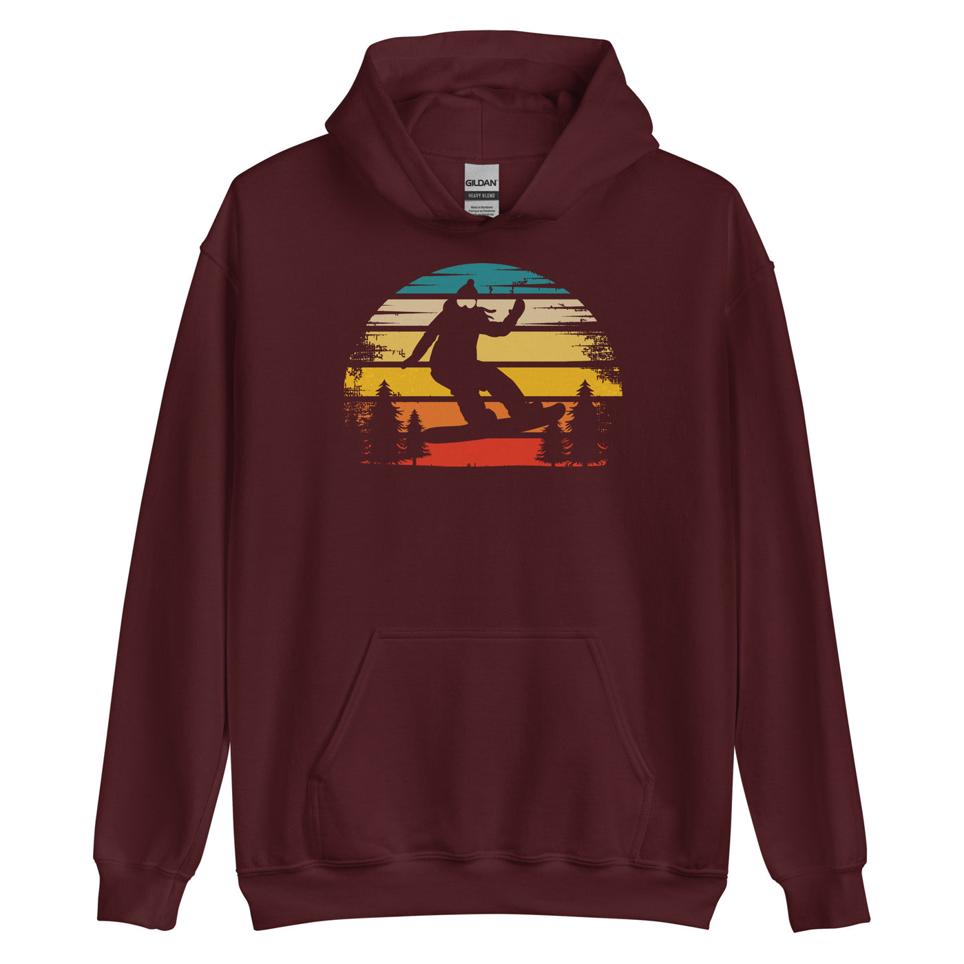 Retro Sonne und Snowboarding - Unisex Hoodie snowboarden xxx yyy zzz Maroon