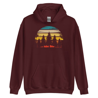 Retro Sonne und Bäume - Unisex Hoodie camping xxx yyy zzz Maroon