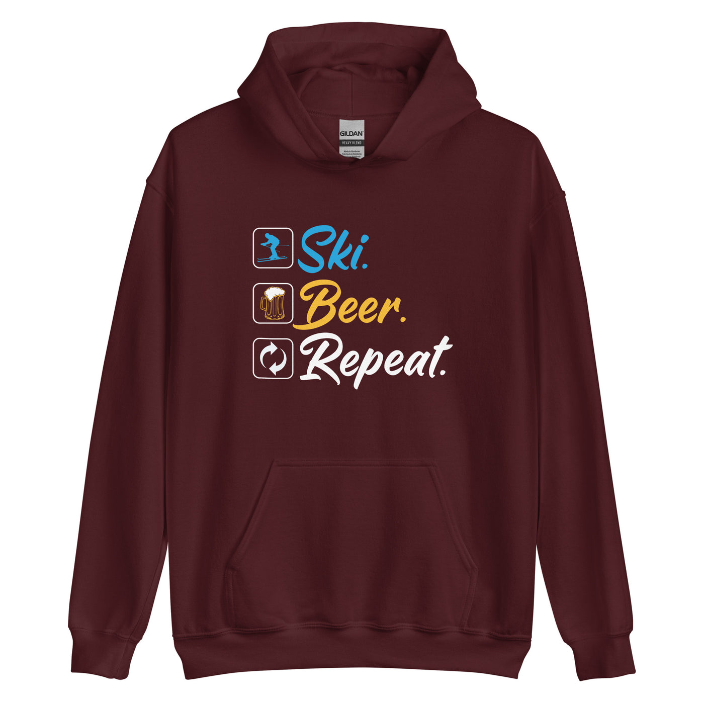 Ski. Bär. Repeat. - (S.K) - Unisex Hoodie klettern xxx yyy zzz Maroon