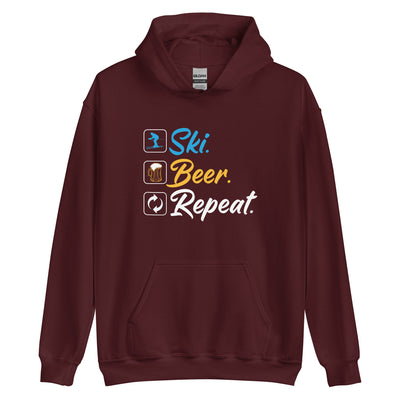 Ski. Bär. Repeat. - (S.K) - Unisex Hoodie klettern xxx yyy zzz Maroon