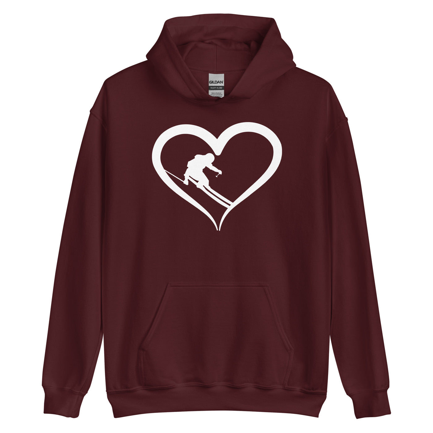 Skifahrer und Herz - Unisex Hoodie klettern ski xxx yyy zzz Maroon