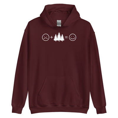 Lächelndes Gesicht und Bäume - Unisex Hoodie camping xxx yyy zzz Maroon