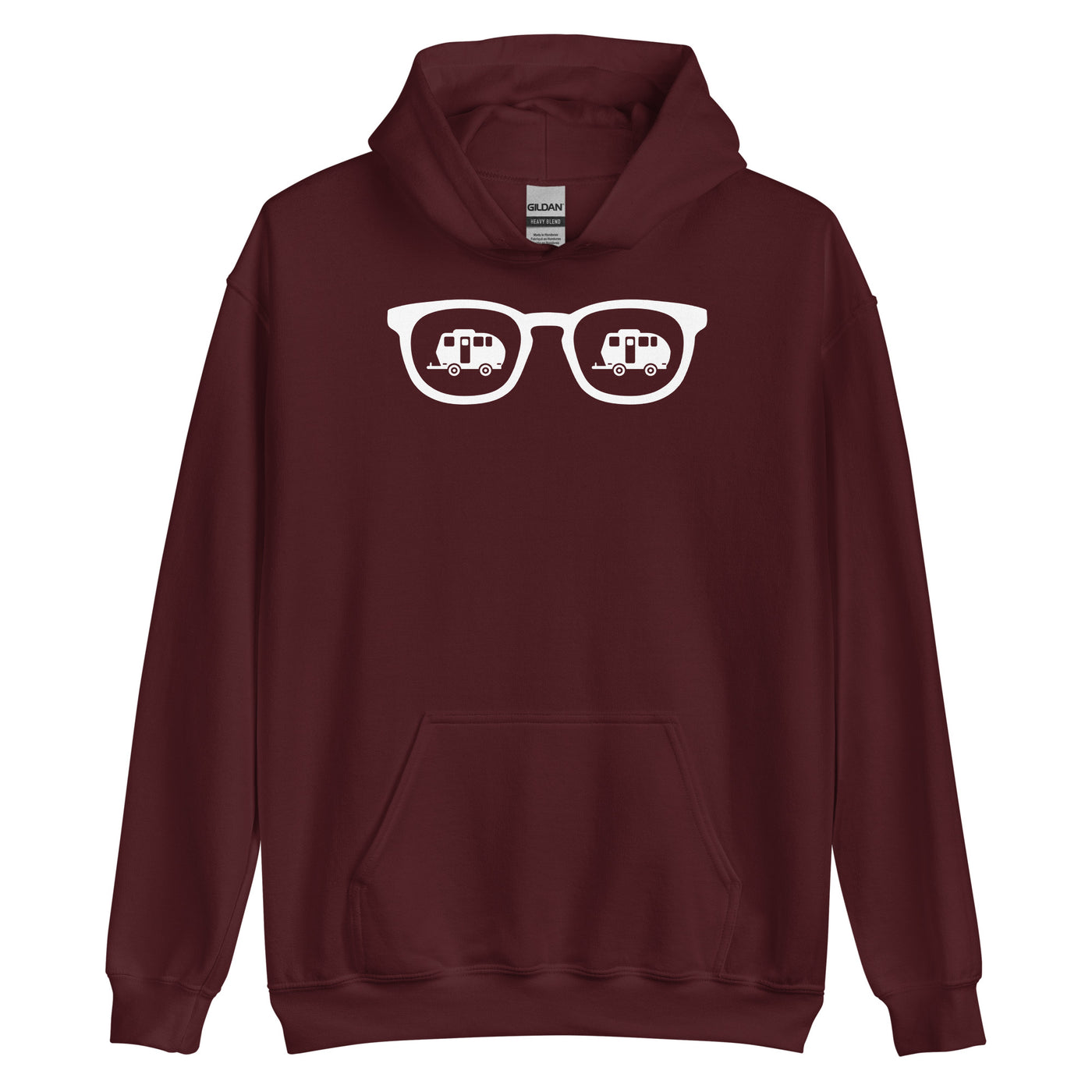 Sonnenbrille und Camping 2 - Unisex Hoodie camping xxx yyy zzz Maroon