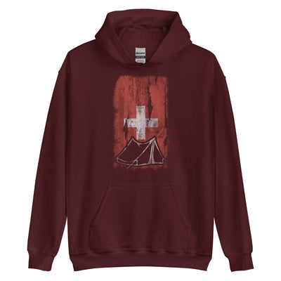 Schweizer Flagge 1 und Camping - Unisex Hoodie camping xxx yyy zzz Maroon