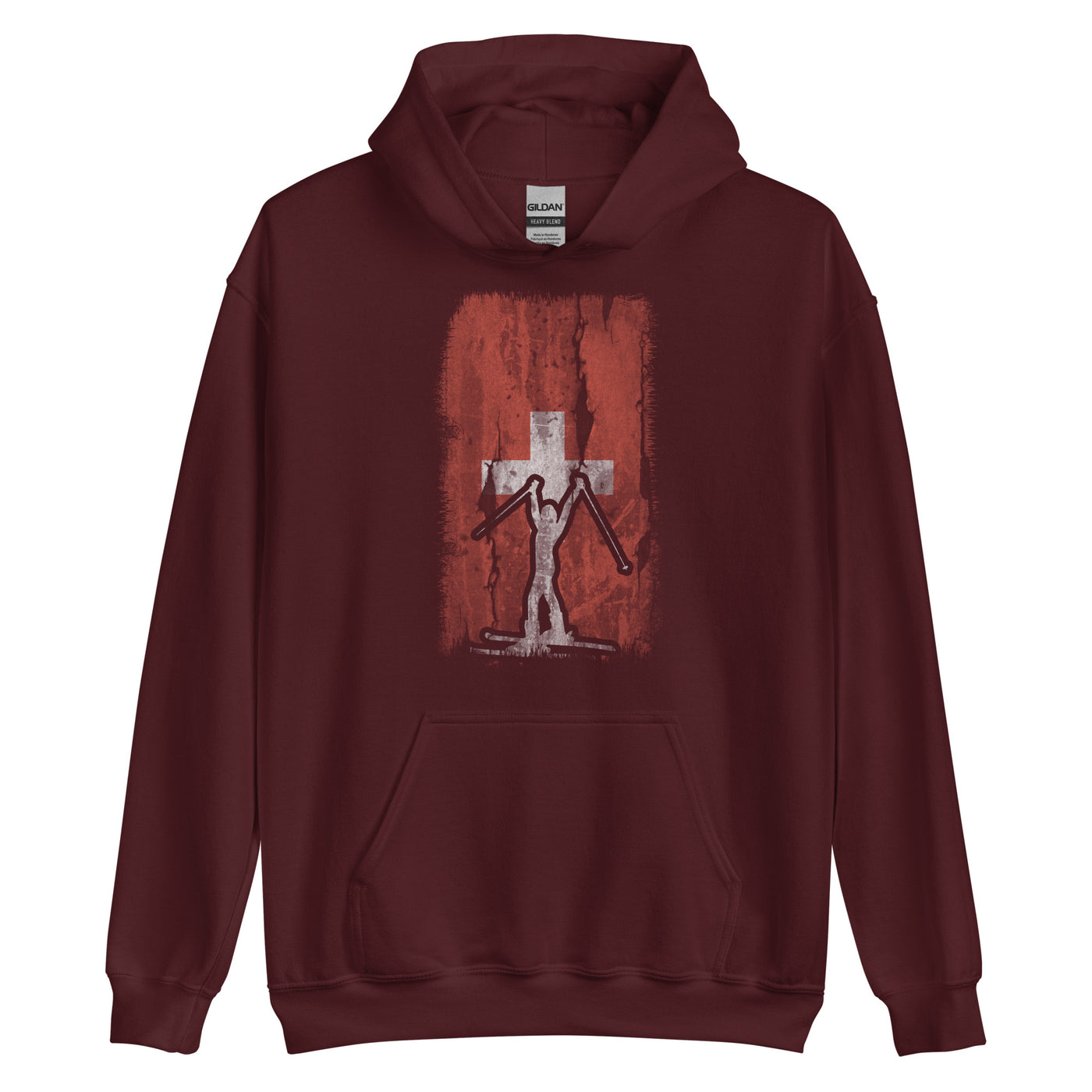 Schweizer Flagge 1 und Skifahren - Unisex Hoodie klettern ski xxx yyy zzz Maroon