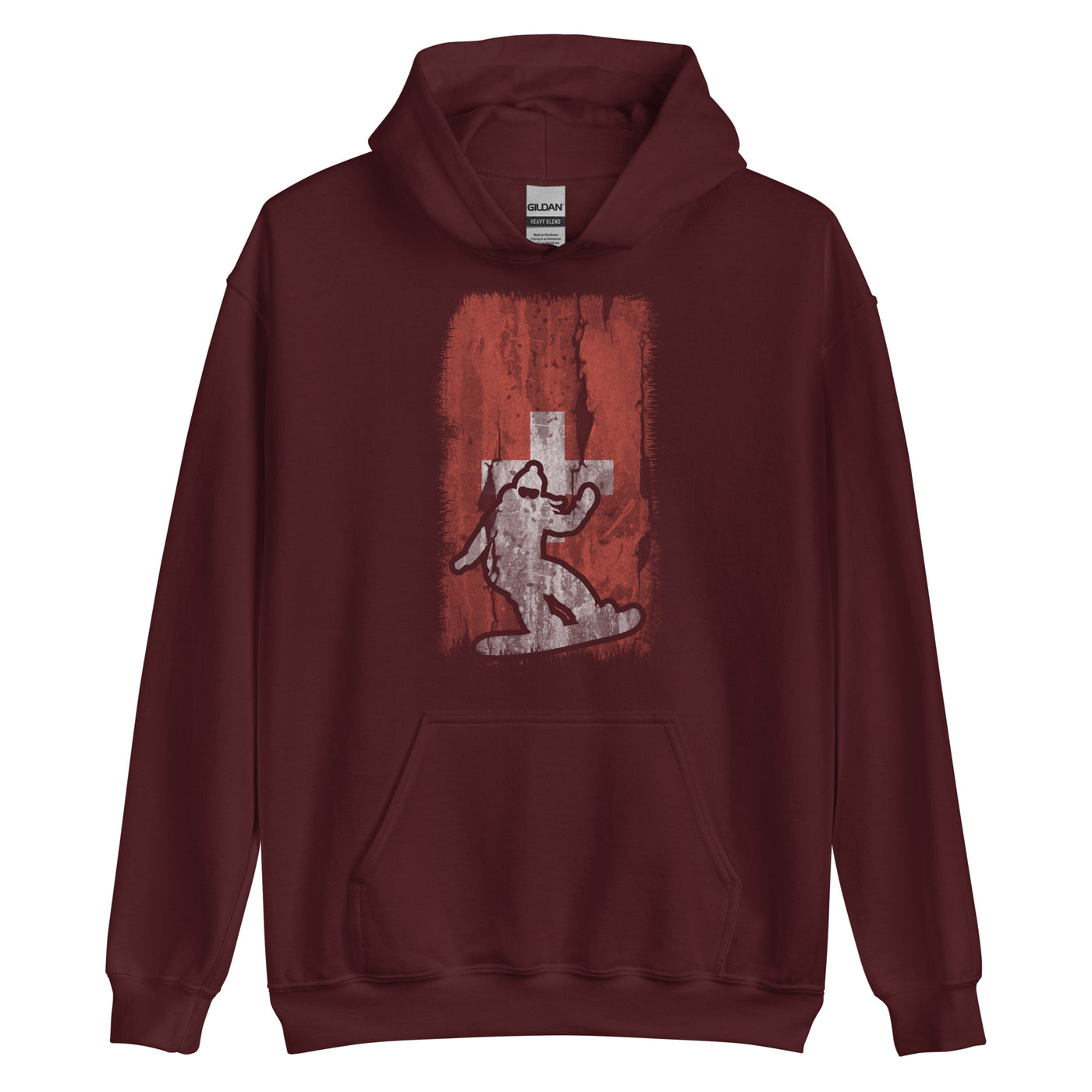 Schweizer Flagge 1 und Snowboarding - Unisex Hoodie snowboarden xxx yyy zzz Maroon