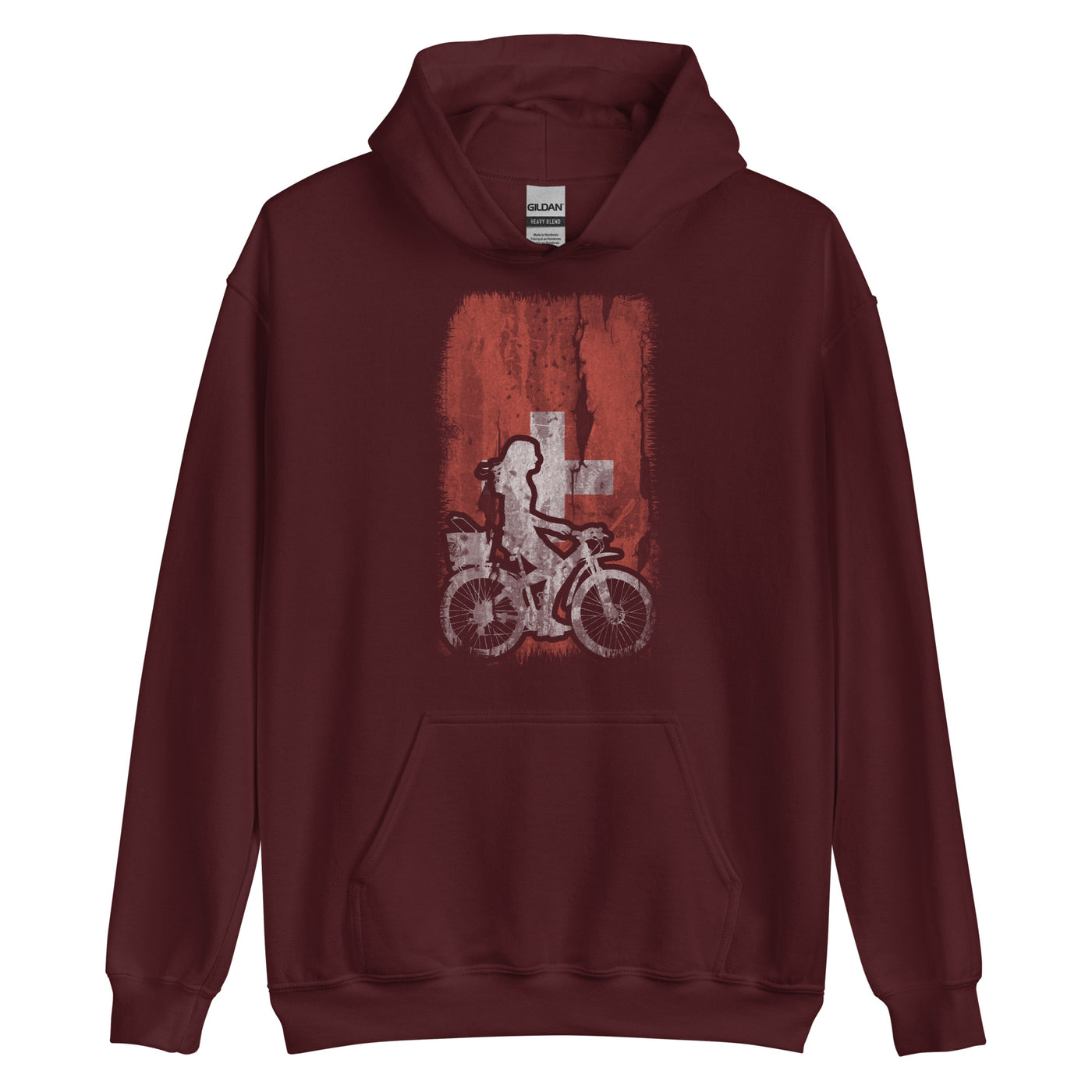 Schweizer Flagge 2 und Radfahren - Unisex Hoodie fahrrad xxx yyy zzz Maroon