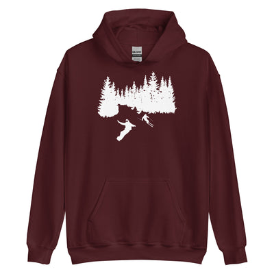 Bäume - Snowboarding - Skifahren - Unisex Hoodie klettern ski xxx yyy zzz Maroon