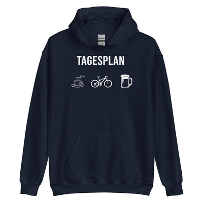 Tagesplan Kaffee, Fahrrad Und Bier - Unisex Hoodie fahrrad mountainbike Navy