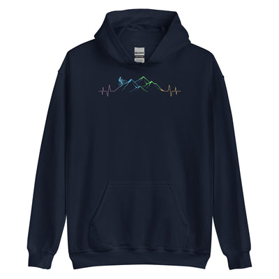 Mountainbiker Auf Berg - Unisex Hoodie mountainbike Navy