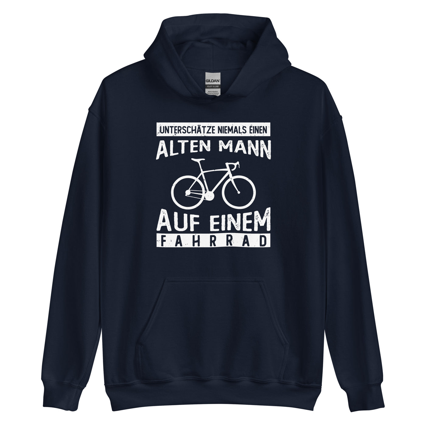 Alter Mann Auf Einem Fahrrad - Unisex Hoodie fahrrad Navy