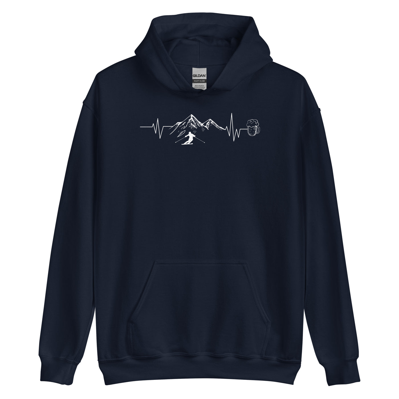 Herzschlag Berge, Bier Und Ski - (S.K) - Unisex Hoodie klettern Navy