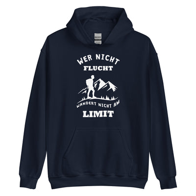 Wer Nicht Flucht Wandert Nicht Am Limit - Unisex Hoodie berge Navy