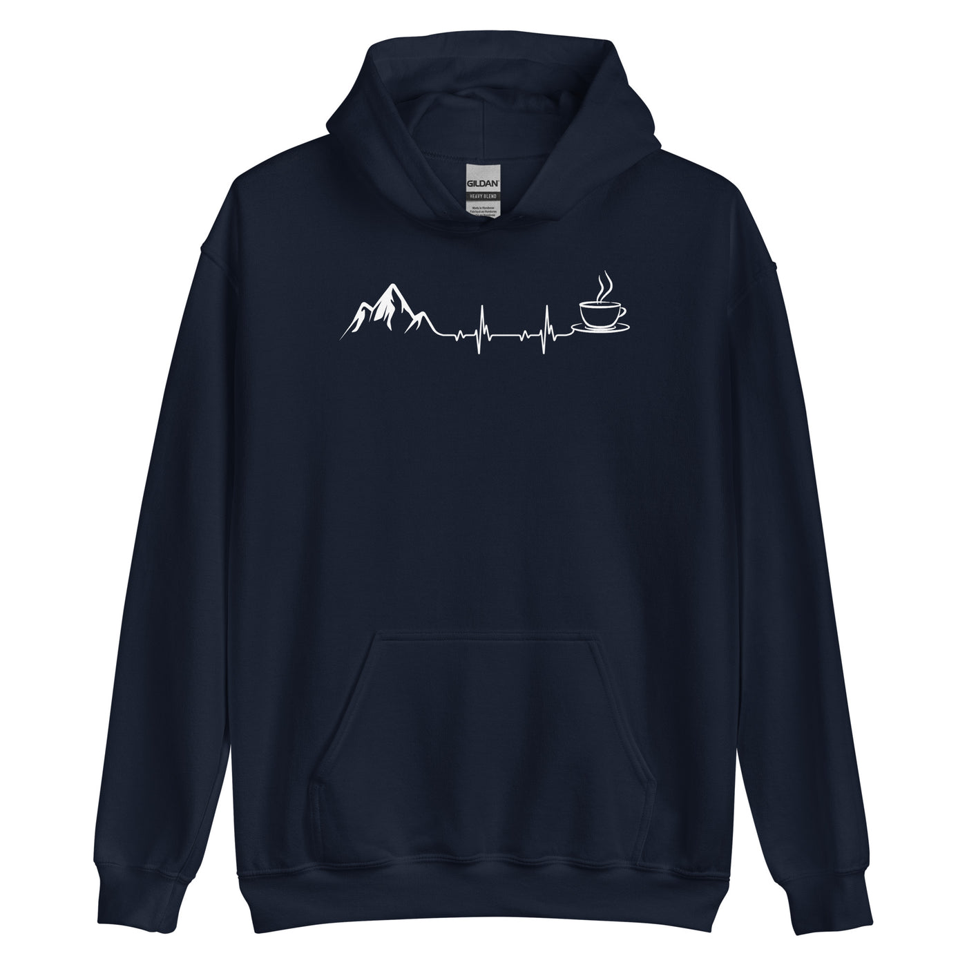 Herzschlag - Berge Und Kaffee - Unisex Hoodie berge wandern Navy