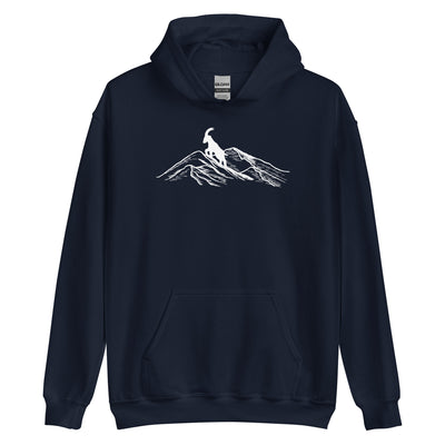 Alpensteinbock Auf Berg - Unisex Hoodie berge klettern wandern Navy