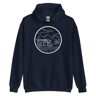 Berge - Camping Van - (13) - Unisex Hoodie camping xxx yyy zzz Navy