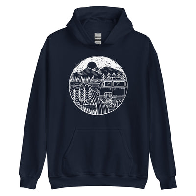 Berge - Camping Van - Unisex Hoodie camping xxx yyy zzz Navy