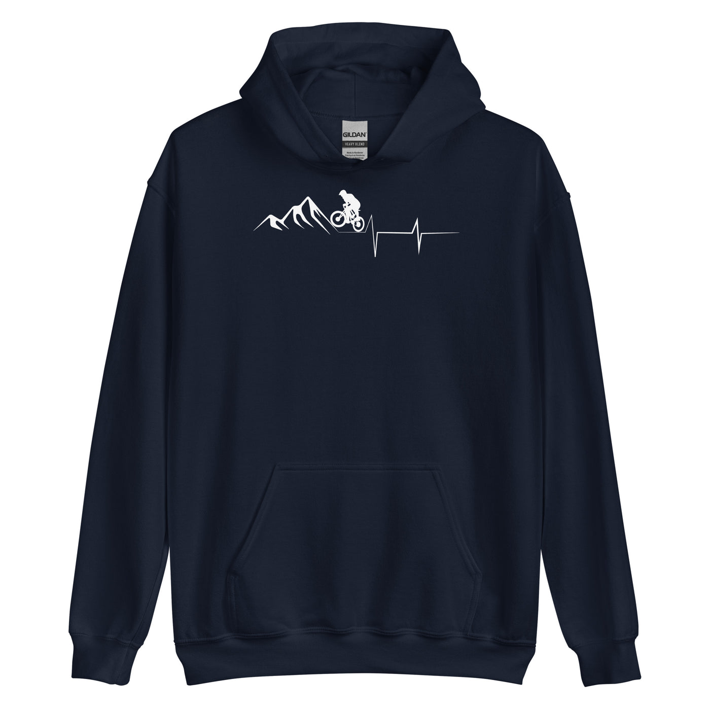 Berge - Herzschlag - Radfahren - Unisex Hoodie fahrrad xxx yyy zzz Navy