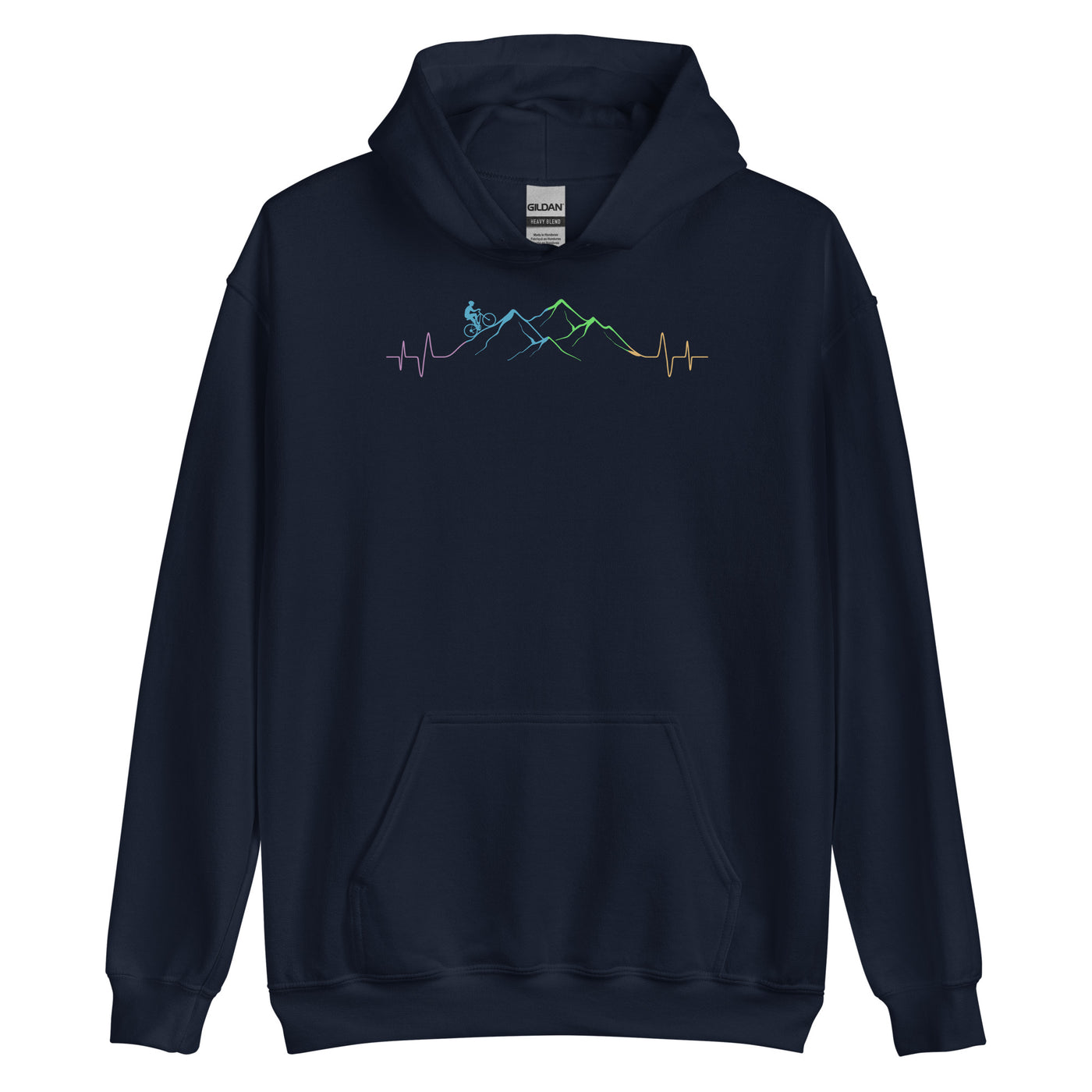 Mountainbiker auf Berg - (M) - Unisex Hoodie xxx yyy zzz Navy