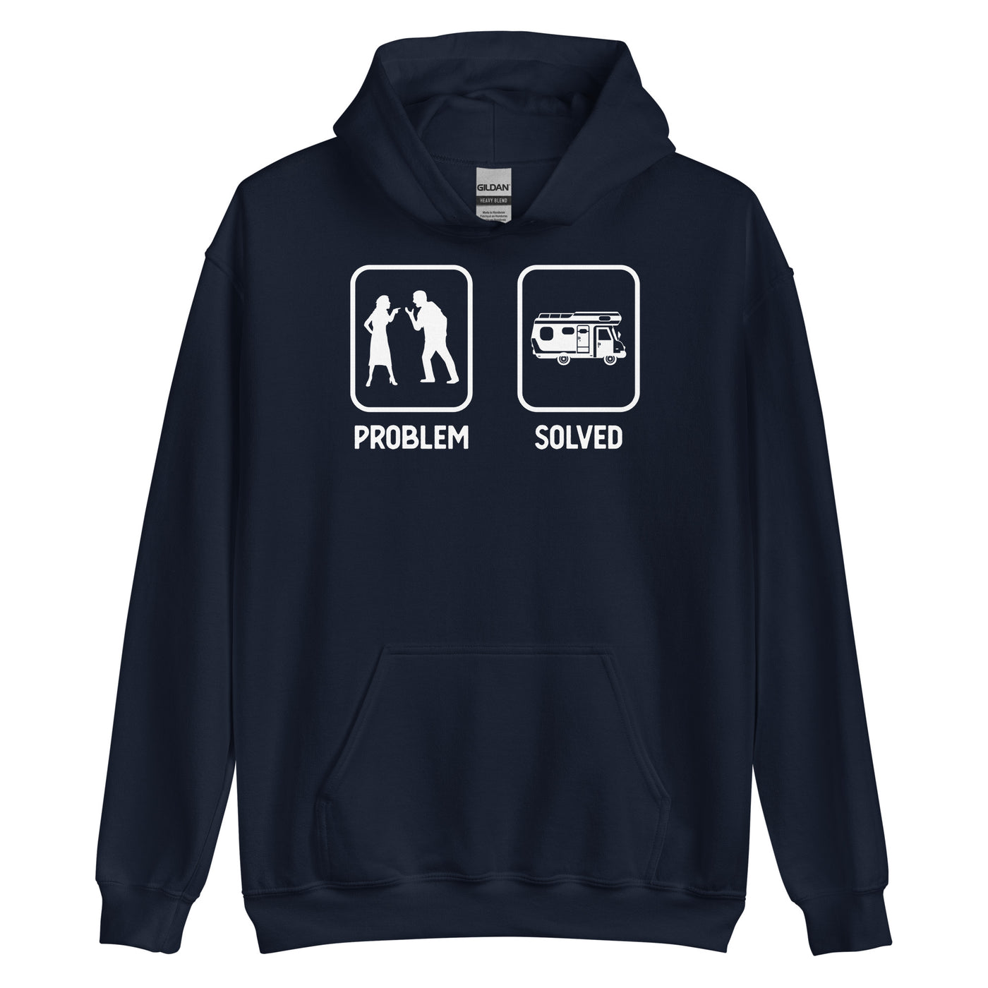 Problem Solved - Camping Van - Unisex Hoodie camping xxx yyy zzz Navy