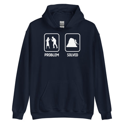 Problem Solved - Frau Klettern - Unisex Hoodie klettern xxx yyy zzz Navy