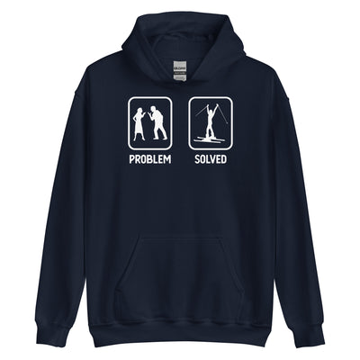 Problem Solved - Frau Skifahren - Unisex Hoodie klettern ski xxx yyy zzz Navy