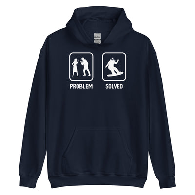 Problem Solved - Frau Snowboarding - Unisex Hoodie snowboarden xxx yyy zzz Navy