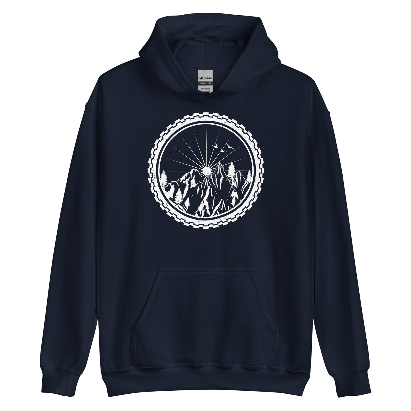 Rad mit Bergen drinnen - Unisex Hoodie fahrrad xxx yyy zzz Navy