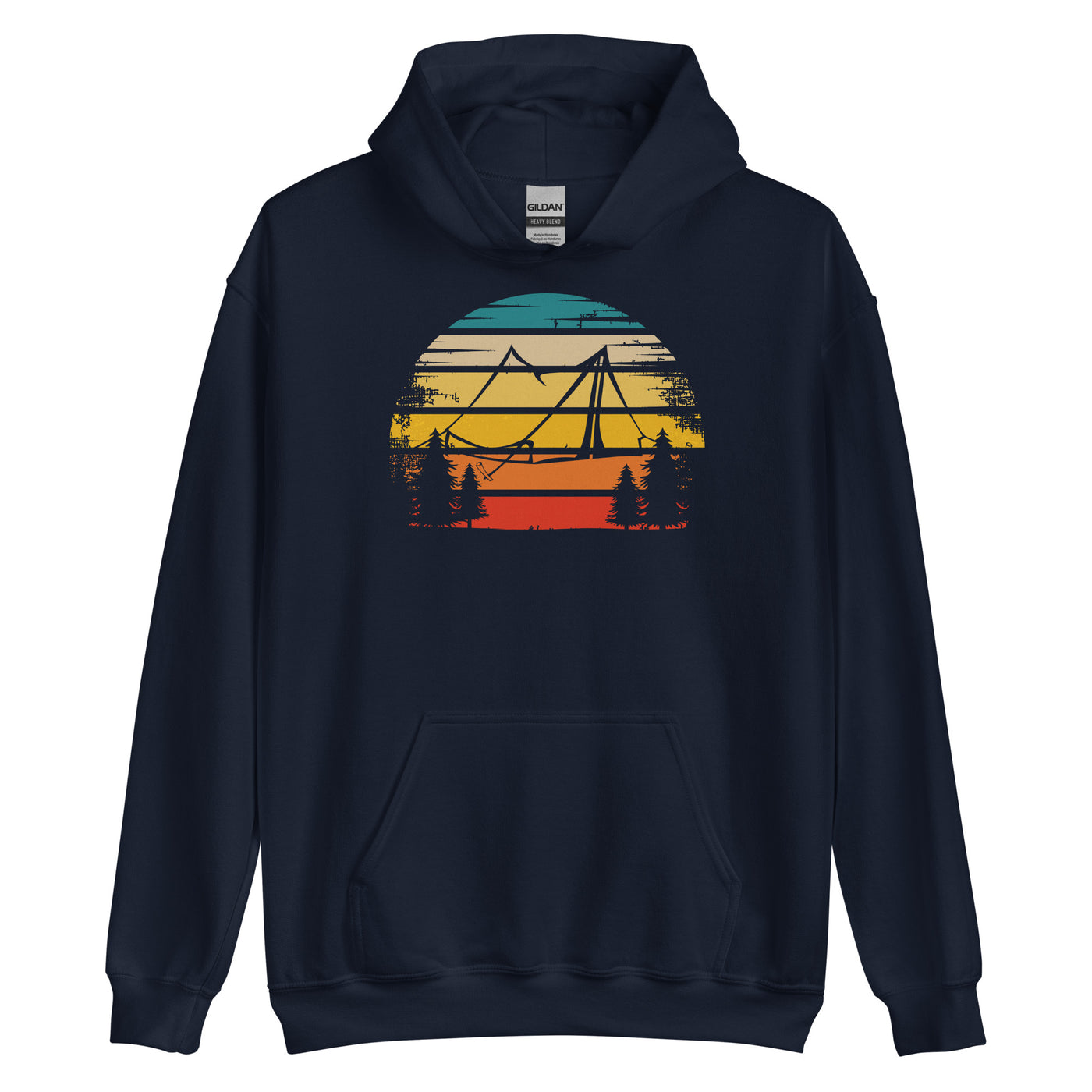 Retro Sonne und Camping - Unisex Hoodie camping xxx yyy zzz Navy