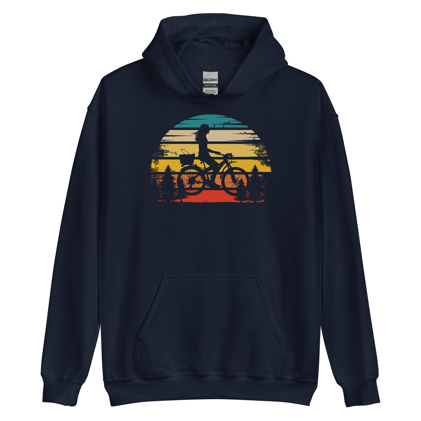 Retro Sonne und Radfahren - Unisex Hoodie fahrrad xxx yyy zzz Navy