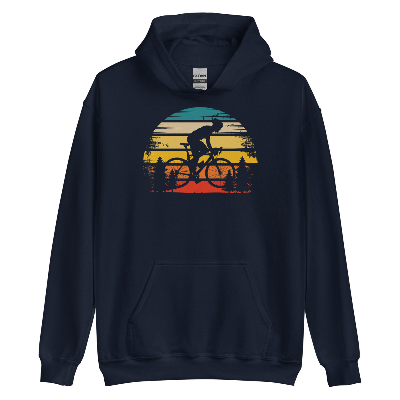 Retro Sonne und Radfahren - Unisex Hoodie fahrrad xxx yyy zzz Navy