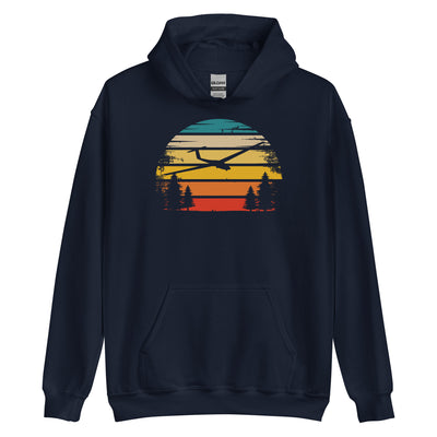 Retro Sonne und Segelflugzeug - Unisex Hoodie berge xxx yyy zzz Navy