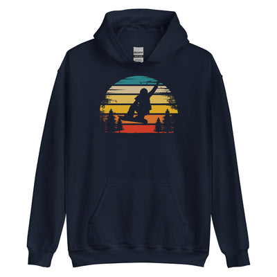 Retro Sonne und Snowboarding - Unisex Hoodie snowboarden xxx yyy zzz Navy