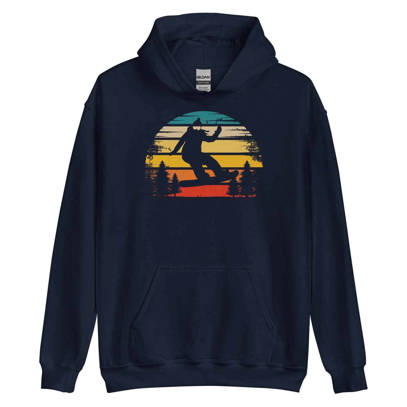 Retro Sonne und Snowboarding - Unisex Hoodie snowboarden xxx yyy zzz Navy