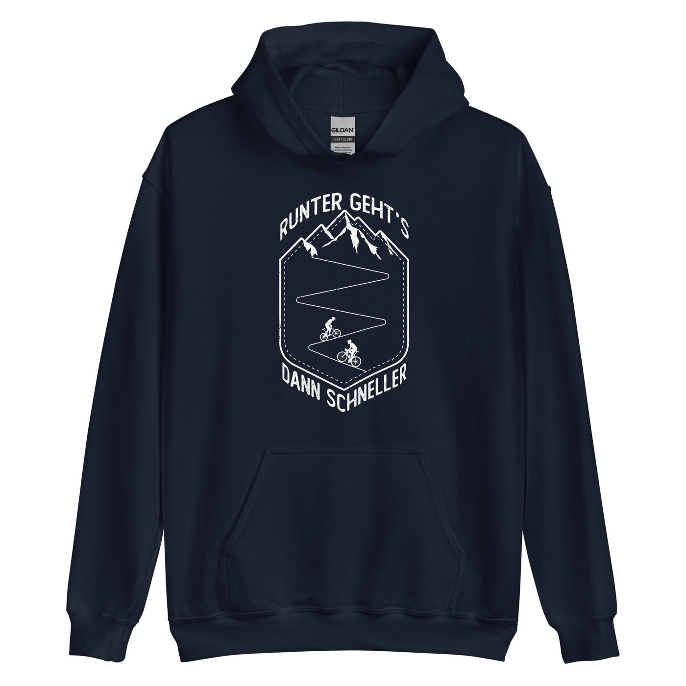 Runter gehts dann schneller - Unisex Hoodie fahrrad xxx yyy zzz Navy