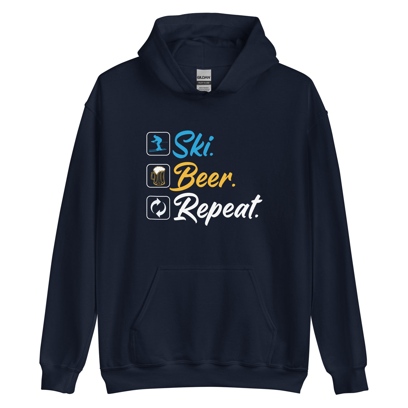 Ski. Bär. Repeat. - (S.K) - Unisex Hoodie klettern xxx yyy zzz Navy