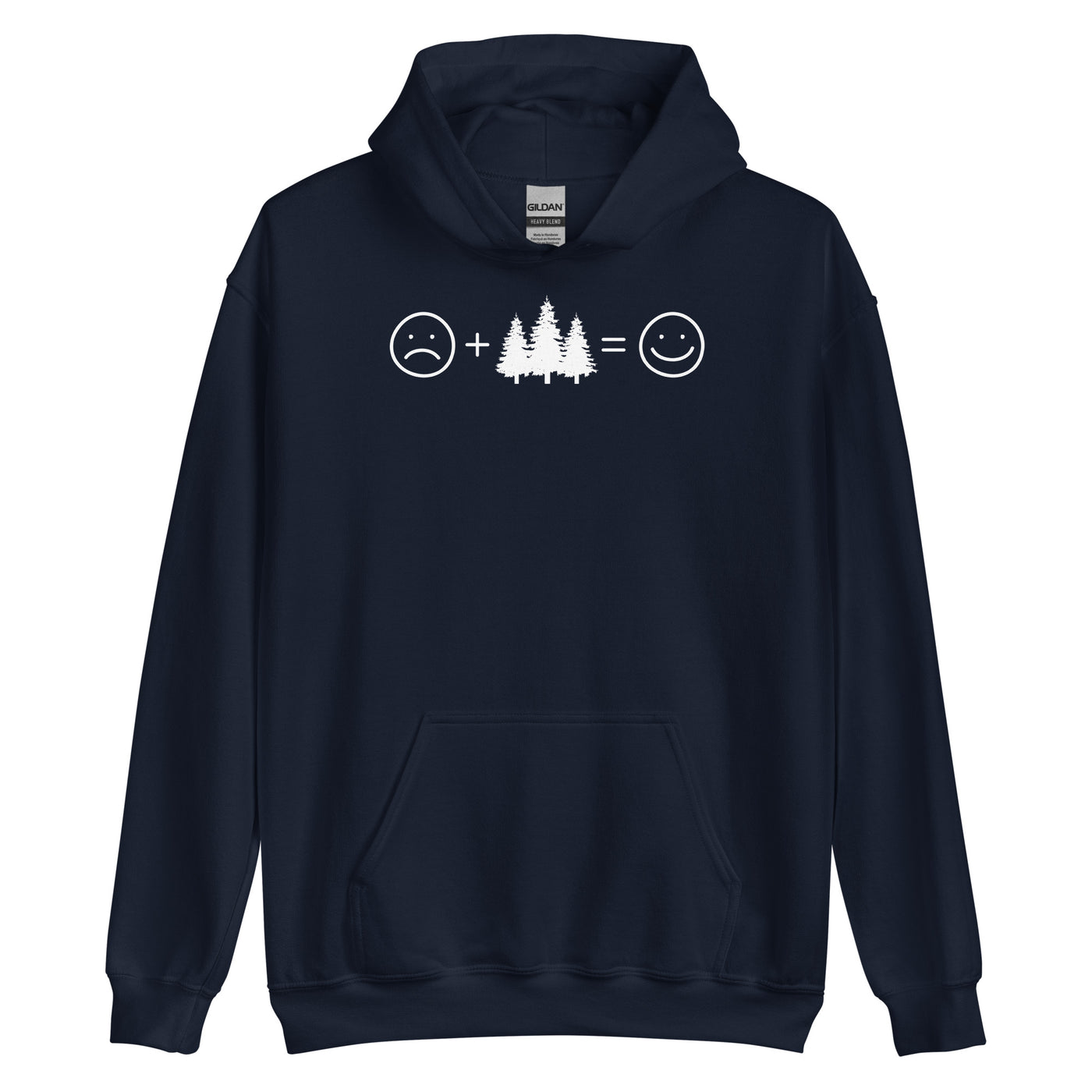 Lächelndes Gesicht und Bäume - Unisex Hoodie camping xxx yyy zzz Navy